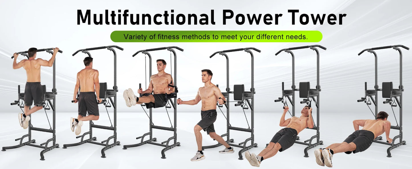 Power Tower Dip Station Klimmzugstange Multifunktionale Power Tower Liegestütz Workout Bauchübung für das Home Gym Krafttraining
