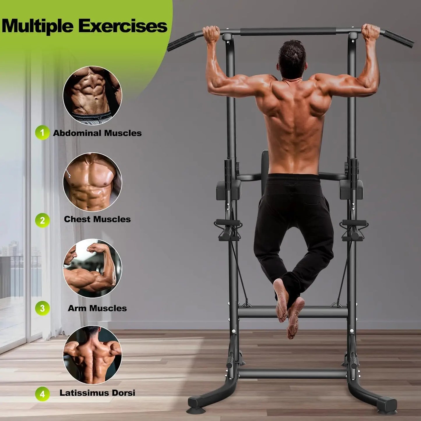 Power Tower Dip Station Klimmzugstange Multifunktionale Power Tower Liegestütz Workout Bauchübung für das Home Gym Krafttraining