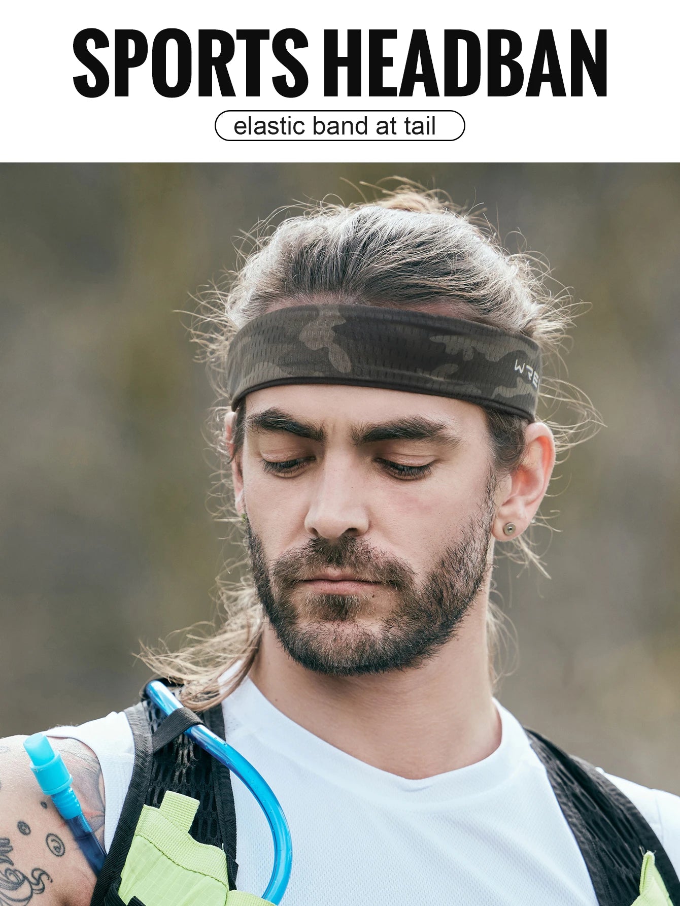 WRELS Fitness-Stirnbänder, Eisseide, Workout-Stirnband, kühlendes Stirnband, rutschfestes Laufschweißband, feuchtigkeitsableitendes Haarband