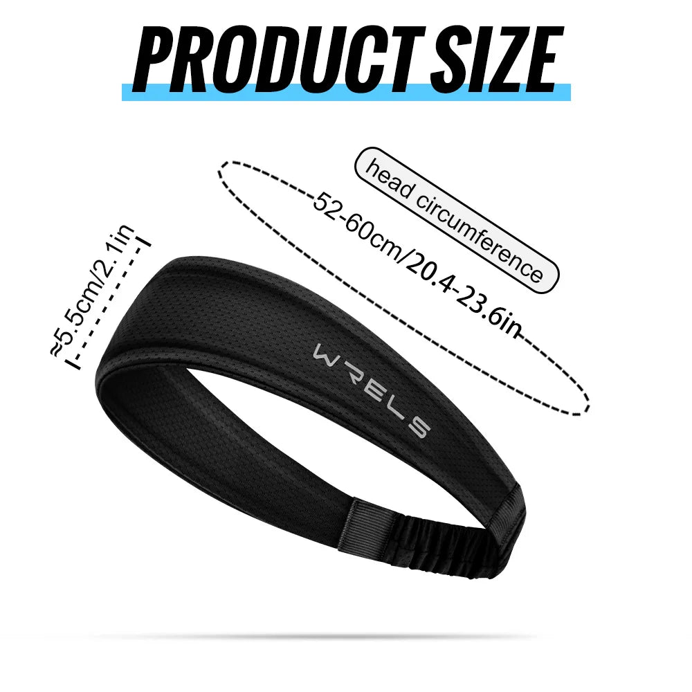 WRELS Fitness-Stirnbänder, Eisseide, Workout-Stirnband, kühlendes Stirnband, rutschfestes Laufschweißband, feuchtigkeitsableitendes Haarband