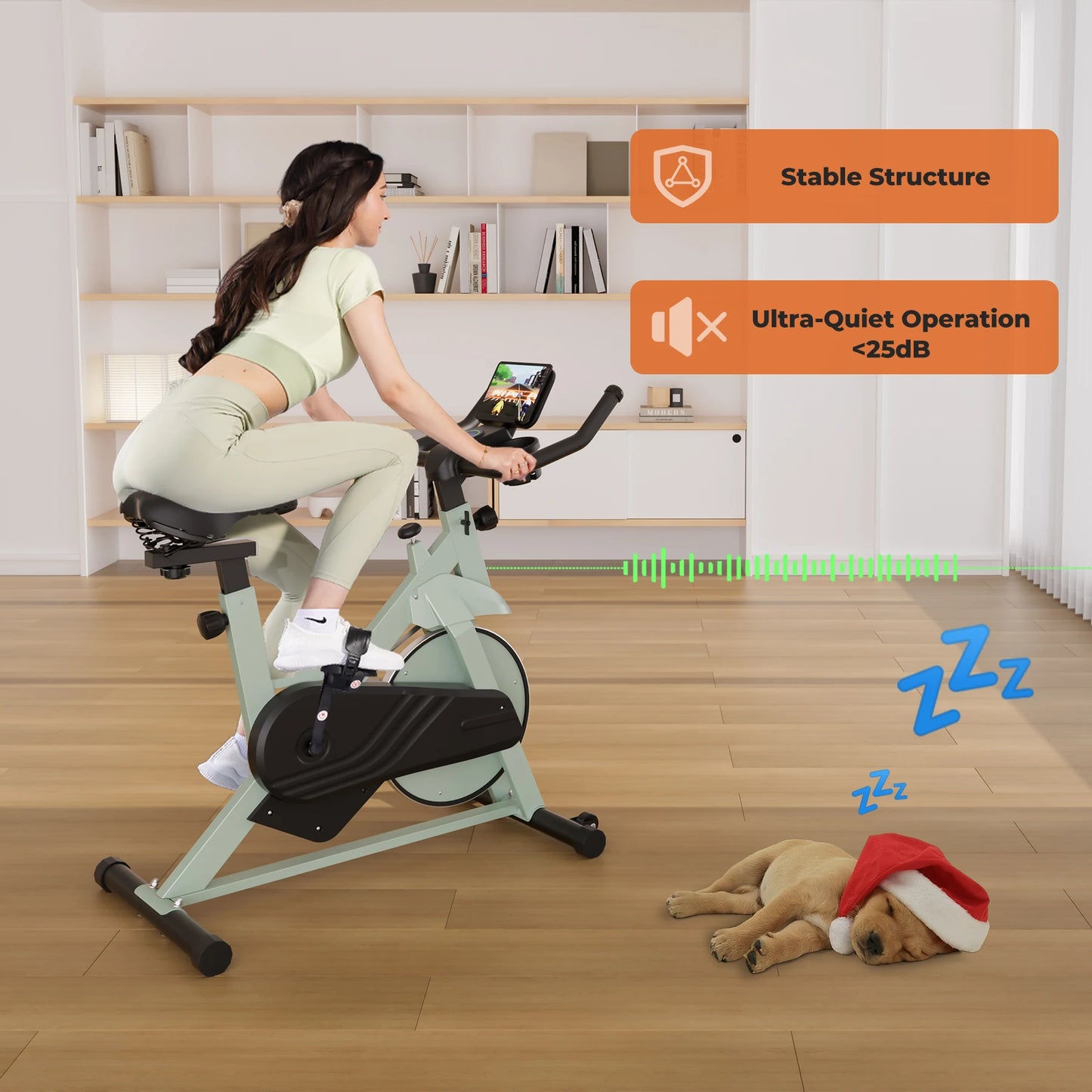 Superun Heimtrainer mit magnetischer Steuerung, großer Tablet-Halter, bequemer Sitz, Indoor-Cycling-Bike, Cardio-Fitness-Bike