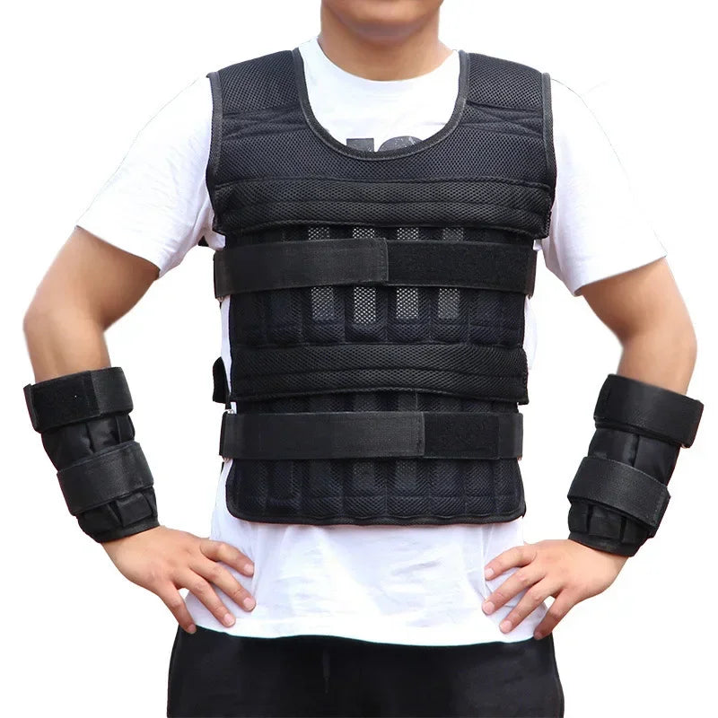 Neue 15/35KG verstellbare Gewichtswesten für Boxtraining, Fitnessjacke, Fitnessgeräte, Lauftraining, Weste aus Sandsäcken