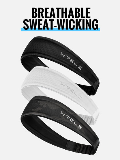 WRELS Fitness-Stirnbänder, Eisseide, Workout-Stirnband, kühlendes Stirnband, rutschfestes Laufschweißband, feuchtigkeitsableitendes Haarband