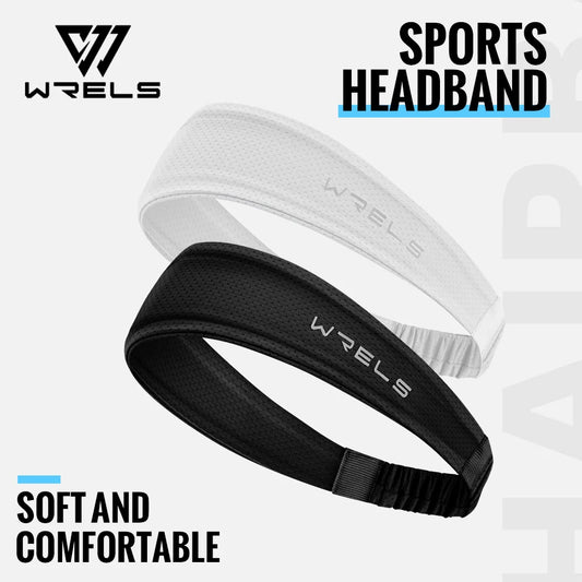 WRELS Fitness-Stirnbänder, Eisseide, Workout-Stirnband, kühlendes Stirnband, rutschfestes Laufschweißband, feuchtigkeitsableitendes Haarband
