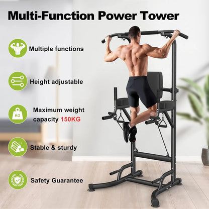 Power Tower Dip Station Klimmzugstange Multifunktionale Power Tower Liegestütz Workout Bauchübung für das Home Gym Krafttraining