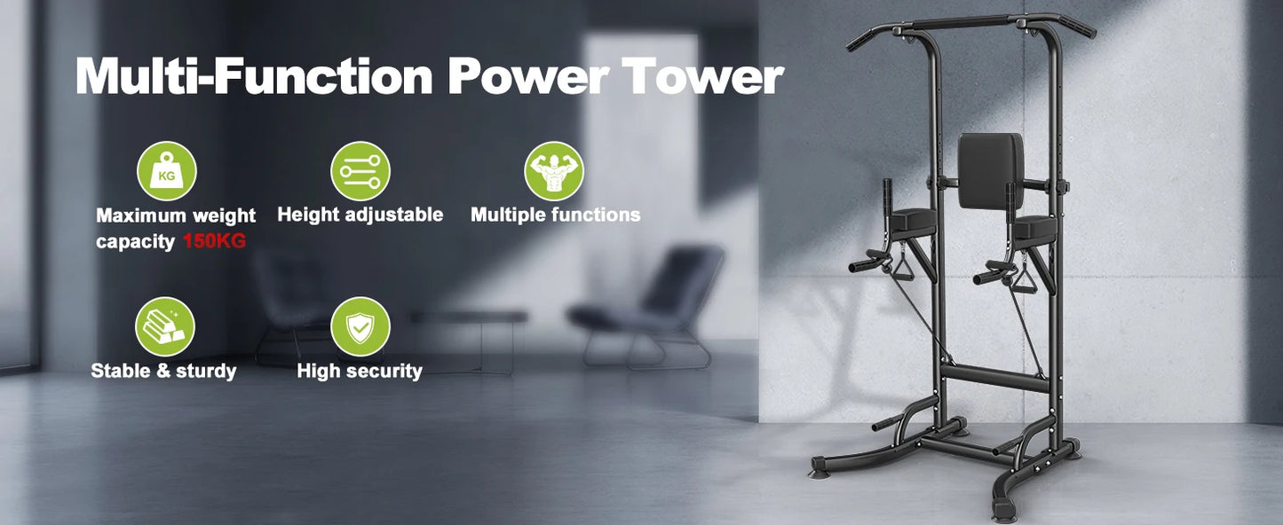 Power Tower Dip Station Klimmzugstange Multifunktionale Power Tower Liegestütz Workout Bauchübung für das Home Gym Krafttraining