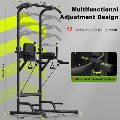 Power Tower Dip Station Klimmzugstange Multifunktionale Power Tower Liegestütz Workout Bauchübung für das Home Gym Krafttraining