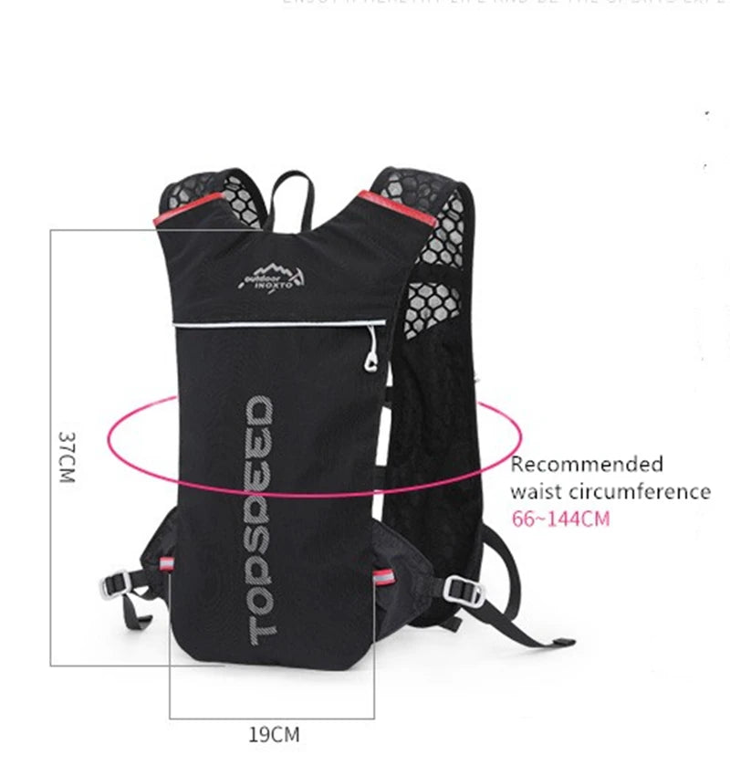 Outdoor Trail Running 5L ultraleichter Rucksack Hydrationslaufweste für Männer atmungsaktive Marathon-Fahrradtasche Wasserflasche 500ML