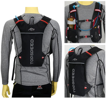 Outdoor Trail Running 5L ultraleichter Rucksack Hydrationslaufweste für Männer atmungsaktive Marathon-Fahrradtasche Wasserflasche 500ML