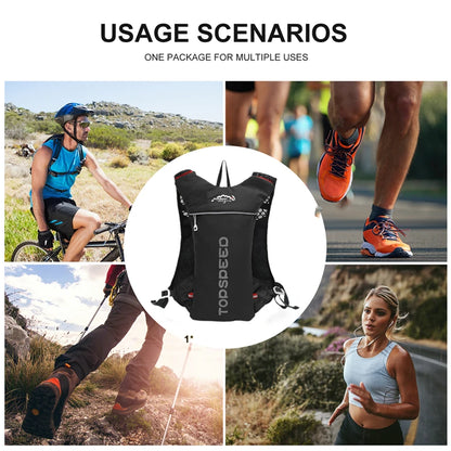 Outdoor Trail Running 5L ultraleichter Rucksack Hydrationslaufweste für Männer atmungsaktive Marathon-Fahrradtasche Wasserflasche 500ML