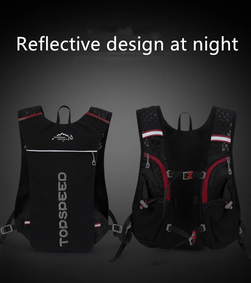 Outdoor Trail Running 5L ultraleichter Rucksack Hydrationslaufweste für Männer atmungsaktive Marathon-Fahrradtasche Wasserflasche 500ML