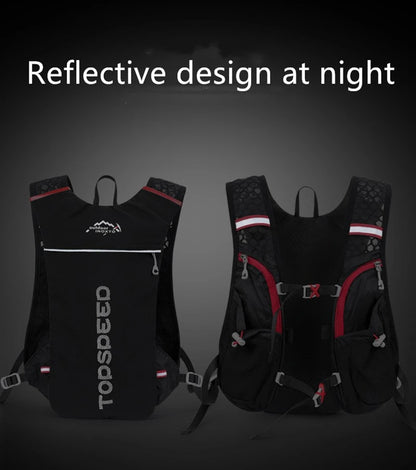 Outdoor Trail Running 5L ultraleichter Rucksack Hydrationslaufweste für Männer atmungsaktive Marathon-Fahrradtasche Wasserflasche 500ML