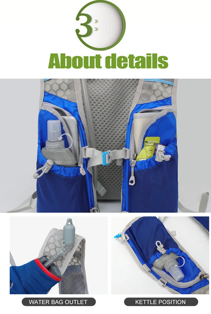 Outdoor Trail Running 5L ultraleichter Rucksack Hydrationslaufweste für Männer atmungsaktive Marathon-Fahrradtasche Wasserflasche 500ML