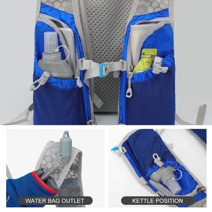 Outdoor Trail Running 5L ultraleichter Rucksack Hydrationslaufweste für Männer atmungsaktive Marathon-Fahrradtasche Wasserflasche 500ML