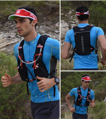 Outdoor Trail Running 5L ultraleichter Rucksack Hydrationslaufweste für Männer atmungsaktive Marathon-Fahrradtasche Wasserflasche 500ML
