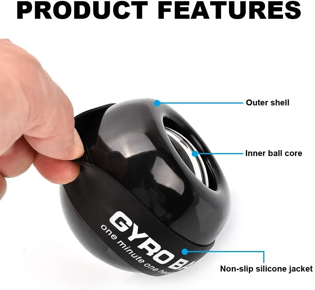 LED Handgelenktrainerball Power Ball Auto-Start gyroskopischer Arm Hand Unterarm Trainer Power Wrist Gyro Ball Sport Fitness Equipment