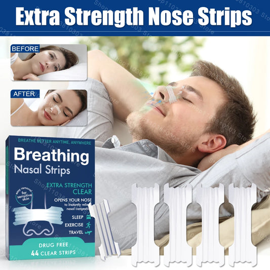 44/200PCS Atem-Nasenstreifen Extra Stark Sport Nasenstreifen Besserer Schlaf Nicht-invasive Anti-Schnarch-Streifen für Erwachsene und Kinder
