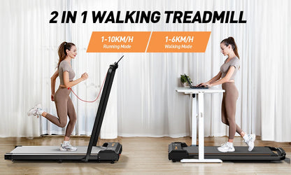 Formill FT51 2 in 1 Laufband, Maximalgeschwindigkeit 1-10 km/h elektrisches Laufband, installationsfrei, Lauf- und Joggingmaschine für zuhause