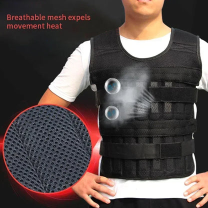Neue 15/35KG verstellbare Gewichtswesten für Boxtraining, Fitnessjacke, Fitnessgeräte, Lauftraining, Weste aus Sandsäcken
