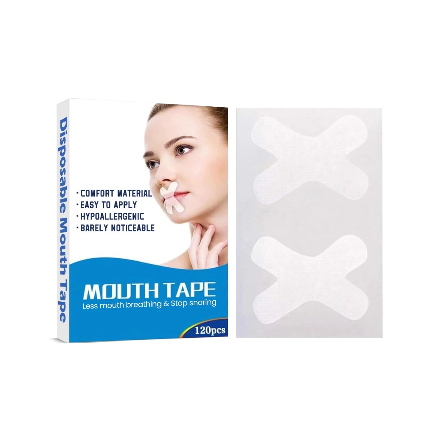 120 Stück/Box Mundtape Schlafstreifen gegen Schnarchen, Mundatmungs-Tape zur Verbesserung des Schlafs, Mund-Sticker für Schnarchen, Lippenpflaster