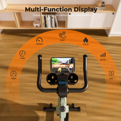 Superun Heimtrainer mit magnetischer Steuerung, großer Tablet-Halter, bequemer Sitz, Indoor-Cycling-Bike, Cardio-Fitness-Bike