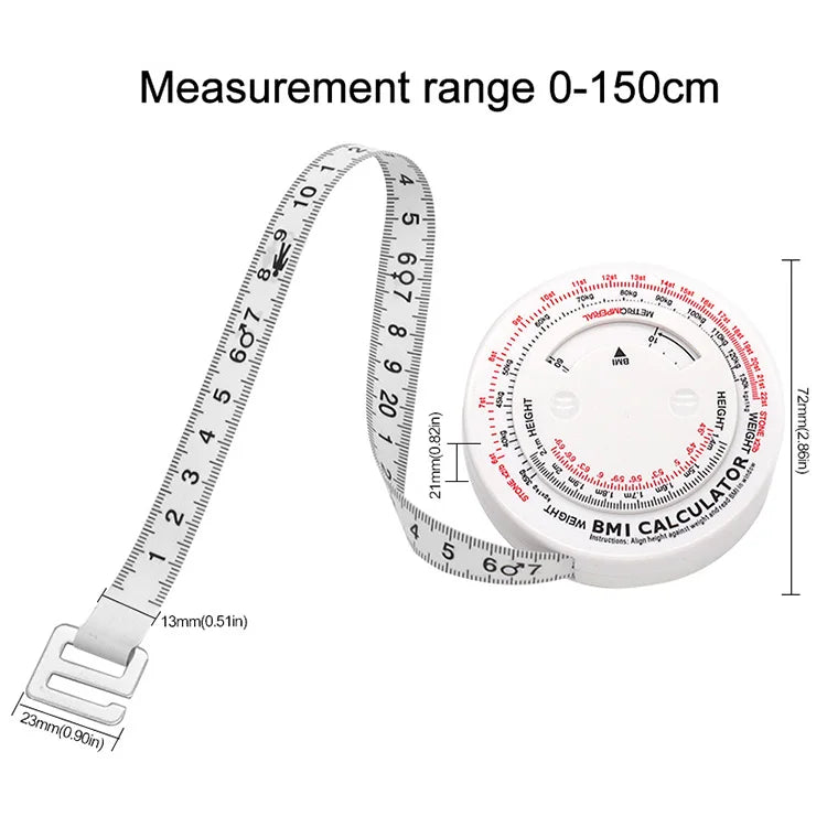 BMI-Rechner Automatisches Teleskop-Maßband Körpermaßband Zentimeter Nähmaßwerkzeuge
