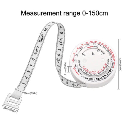 BMI-Rechner Automatisches Teleskop-Maßband Körpermaßband Zentimeter Nähmaßwerkzeuge