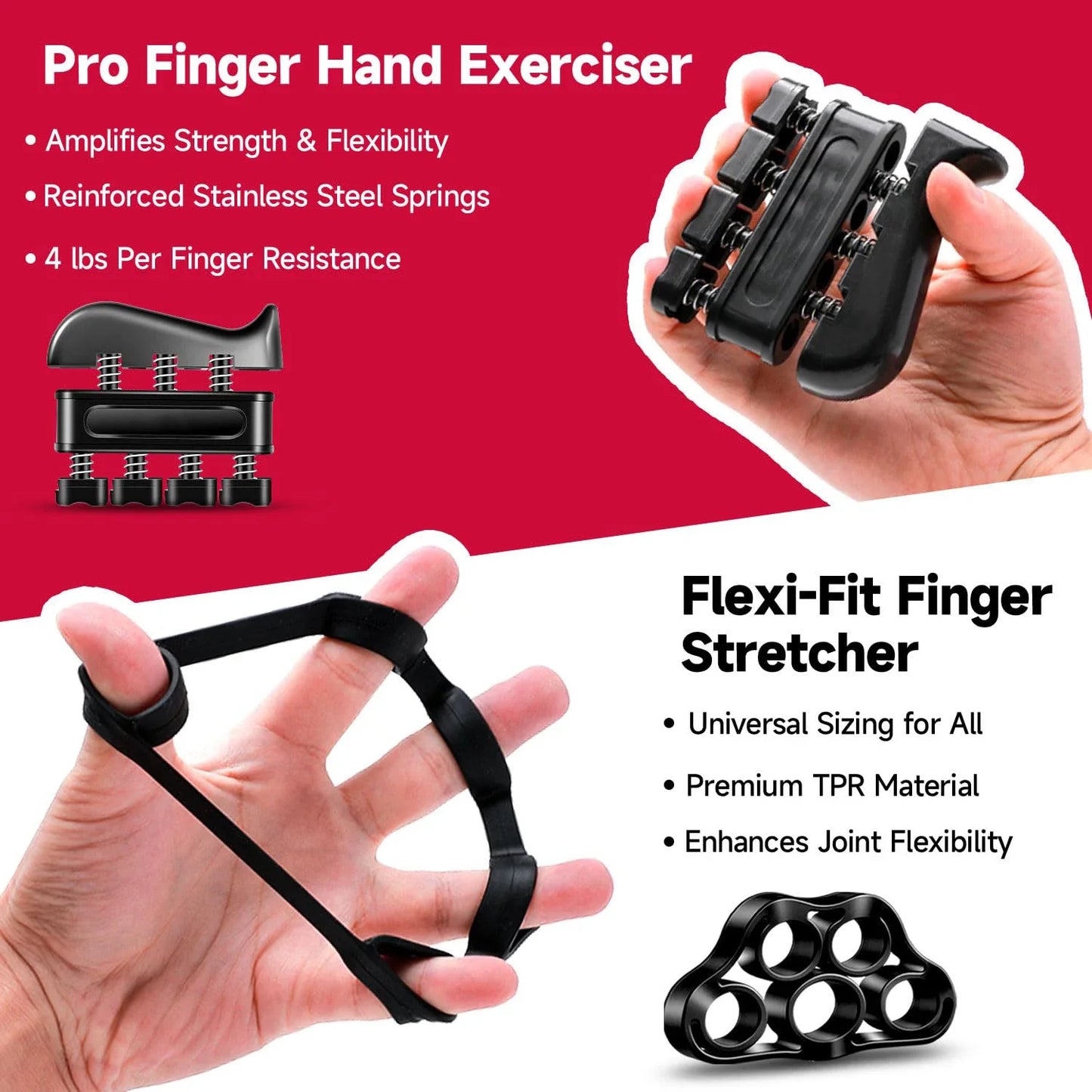 5-60 kg verstellbarer Griffkrafttrainer mit Fingertrainer, Handgriffstärker für Muskelaufbau und Verletzungsrehabilitation