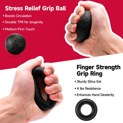 5-60 kg verstellbarer Griffkrafttrainer mit Fingertrainer, Handgriffstärker für Muskelaufbau und Verletzungsrehabilitation