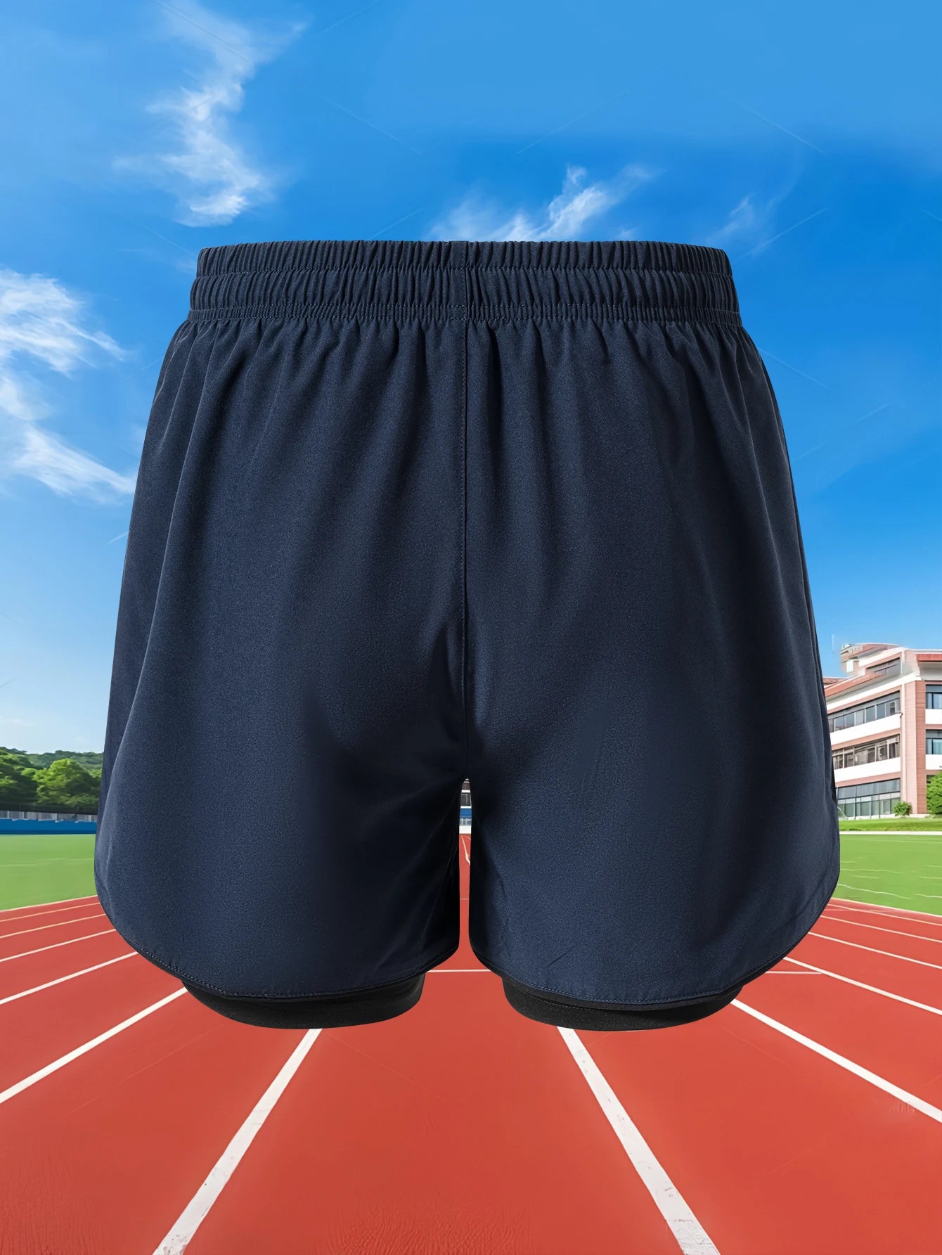 Sommer Herren Laufshorts Fitness Gym Training 2 in 1 Sportshorts Schnelltrocknend WorkoutJogging Double Deck Shorts