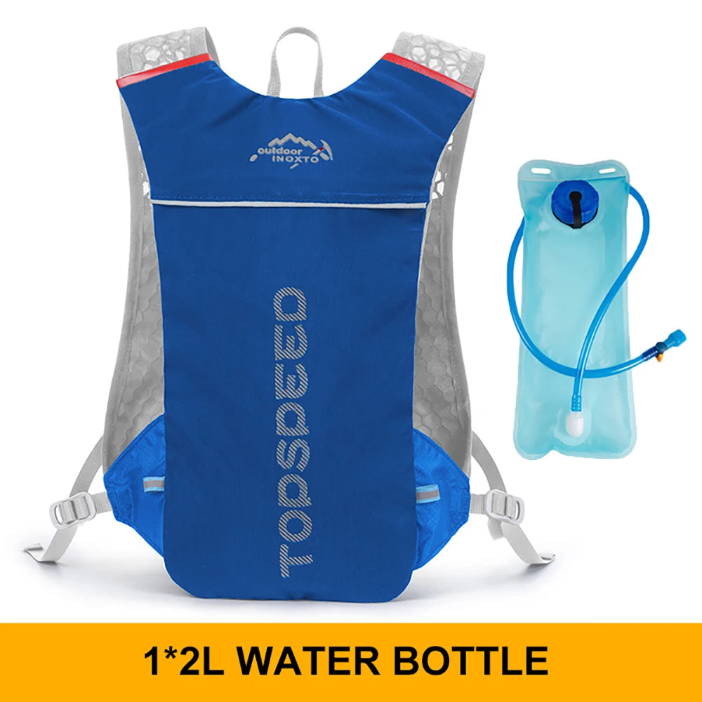 Outdoor Trail Running 5L ultraleichter Rucksack Hydrationslaufweste für Männer atmungsaktive Marathon-Fahrradtasche Wasserflasche 500ML