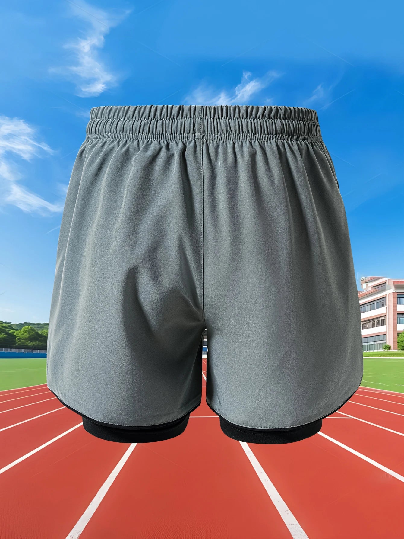 Sommer Herren Laufshorts Fitness Gym Training 2 in 1 Sportshorts Schnelltrocknend WorkoutJogging Double Deck Shorts