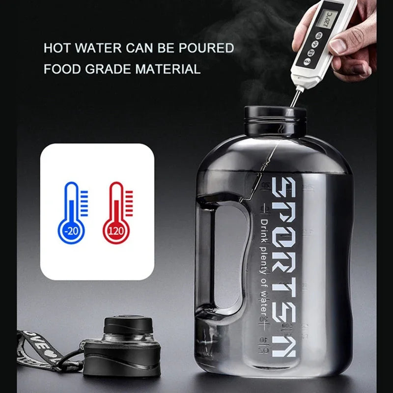 1,7L/2,7L Sport-Wasserflasche Gym Radfahren Becher Tragbare große Kapazität Wasserflasche für Fitness Camping Männer Wasserkocher