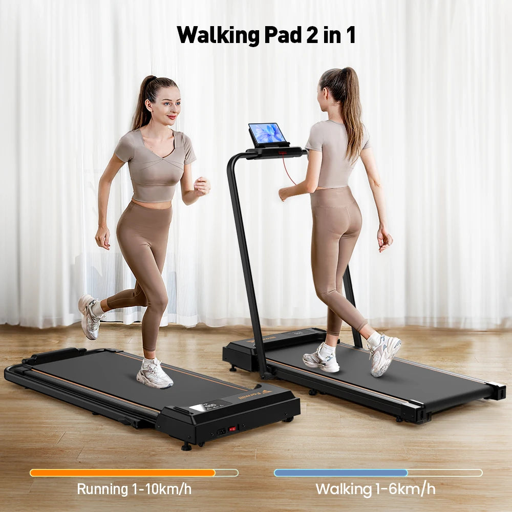 Formill FT51 2 in 1 Laufband, Maximalgeschwindigkeit 1-10 km/h elektrisches Laufband, installationsfrei, Lauf- und Joggingmaschine für zuhause