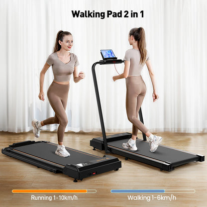Formill FT51 2 in 1 Laufband, Maximalgeschwindigkeit 1-10 km/h elektrisches Laufband, installationsfrei, Lauf- und Joggingmaschine für zuhause
