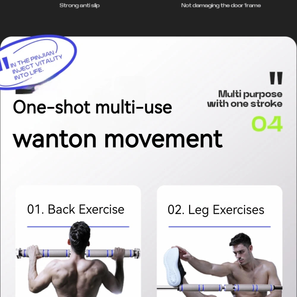 Teleskop-Klimmzugstange für die Tür, rutschfest, Klimmzug-Fitnessgerät, verstellbar, für das Krafttraining zu Hause, strapazierfähig, für Männer und Frauen
