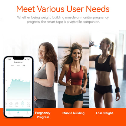 Fitdays Smart Körpermaßband, zurückziehbares Bluetooth Fitdays APP zur Überwachung von Körperfett BMI Werkzeug für Fitness, Form und Gewichtsverlust