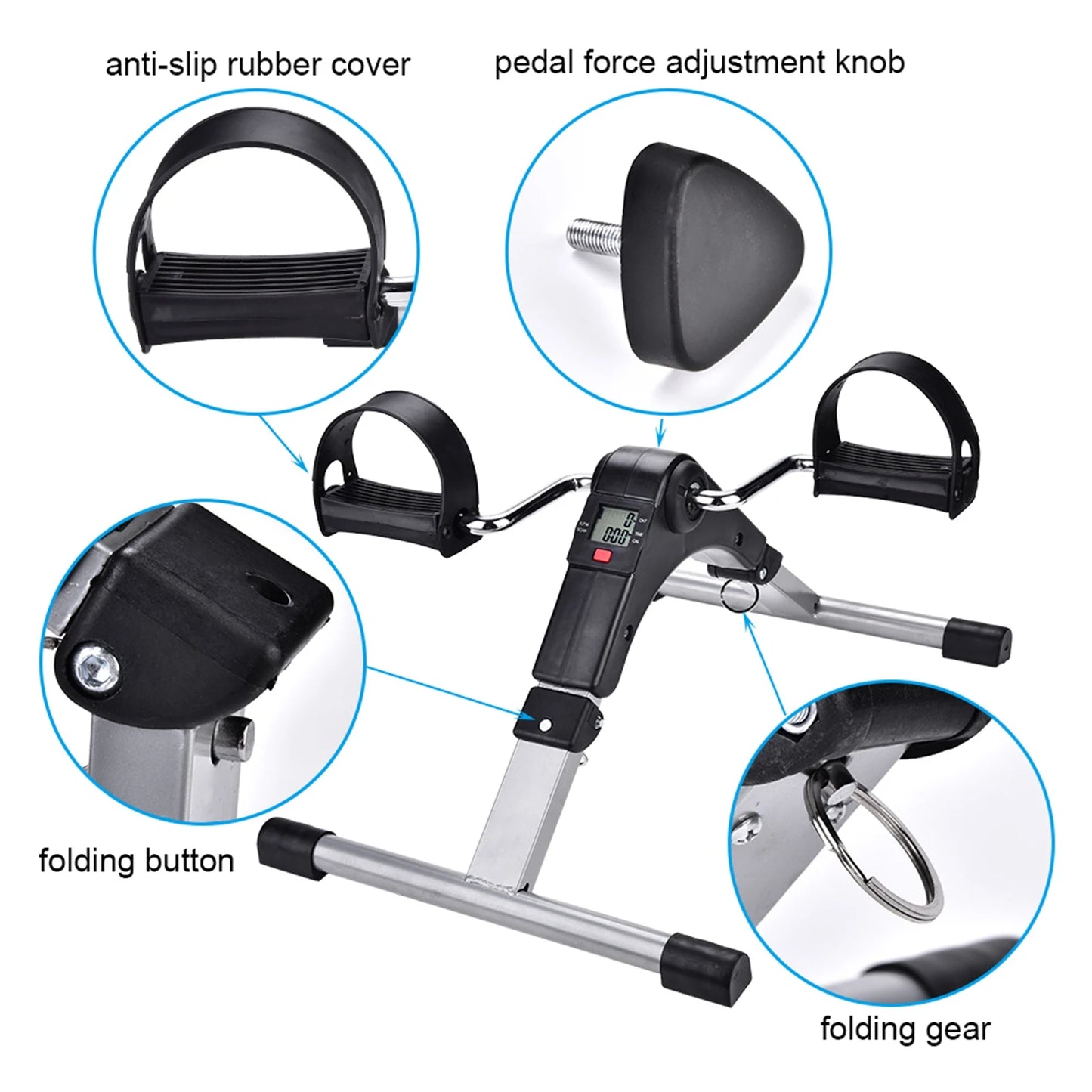 Faltbarer Indoor-Fahrradtrainer - Fitnessgerät für Beintraining