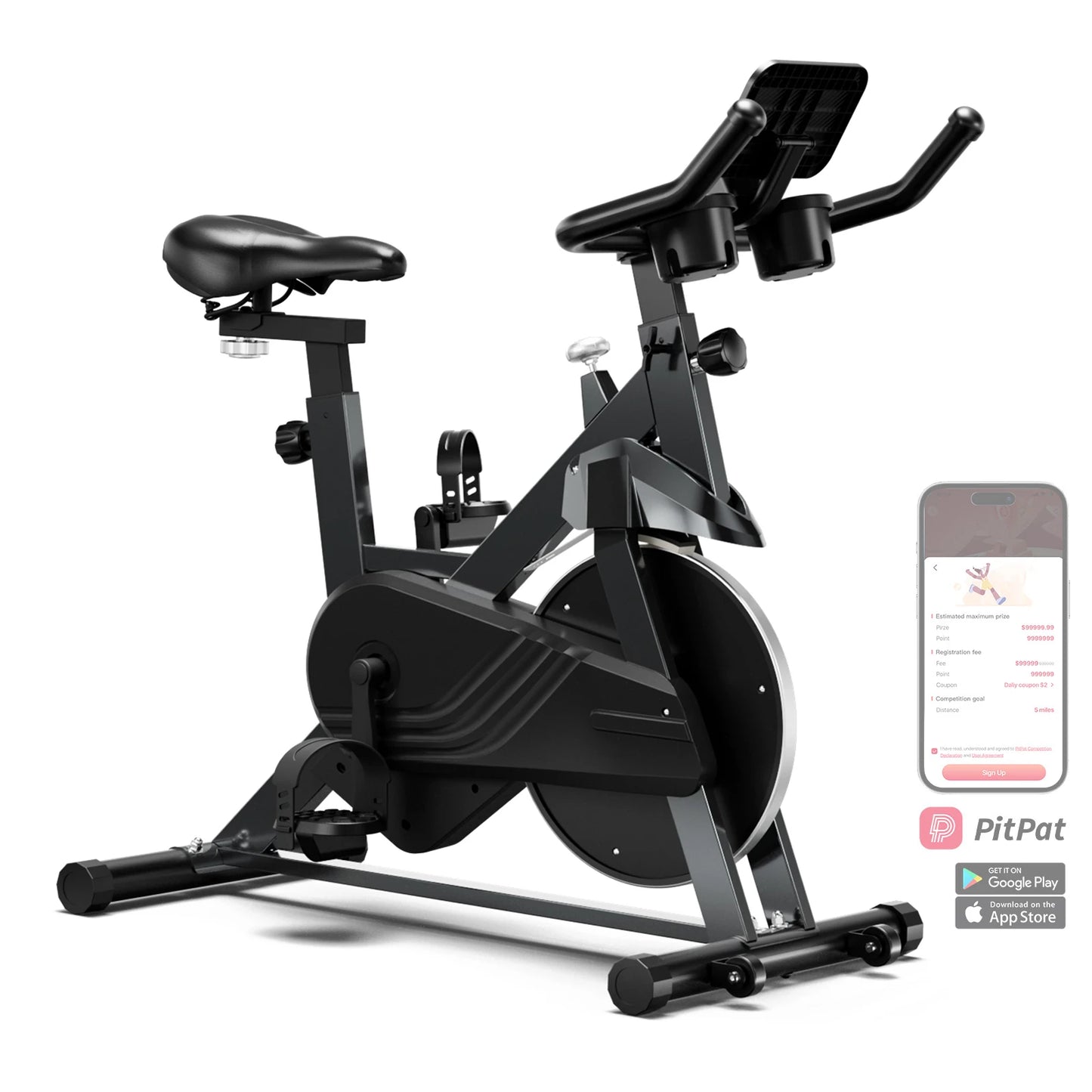 Superun Heimtrainer mit magnetischer Steuerung, großer Tablet-Halter, bequemer Sitz, Indoor-Cycling-Bike, Cardio-Fitness-Bike