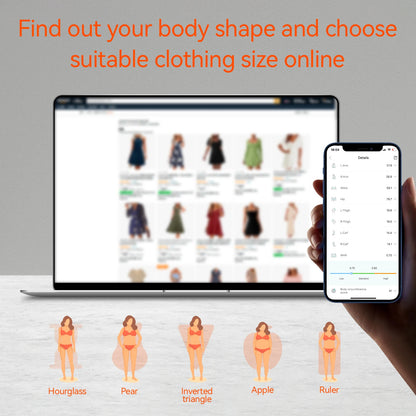 Fitdays Smart Körpermaßband, zurückziehbares Bluetooth Fitdays APP zur Überwachung von Körperfett BMI Werkzeug für Fitness, Form und Gewichtsverlust
