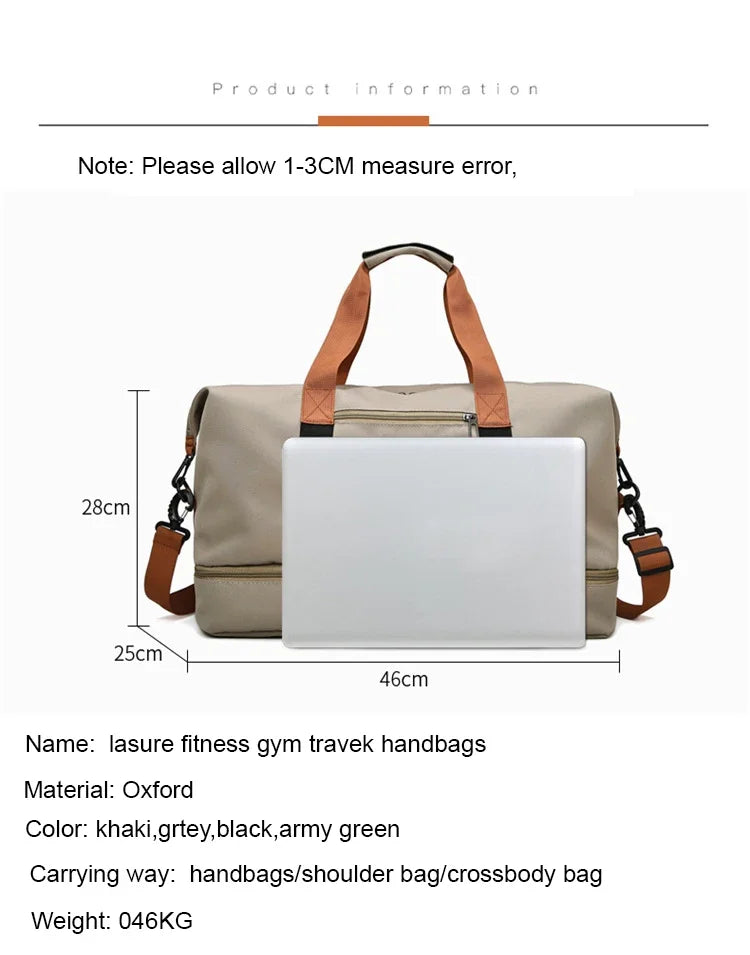 Reise-Sporttasche, Kurzstreckengepäck, tragbare Fitnesstaschen, Schulter-Crossbody-Brusttasche, Handtaschen, Reisetasche, Handgepäck, Weekender-Tasche