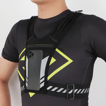 Reflektierende Lauf-Telefonhalter-Weste für Männer und Frauen, Joggen, Gehen, Sport, Fitnessstudio, Workout, 1 Stück verstellbare Träger mit Schlüssel Tasche