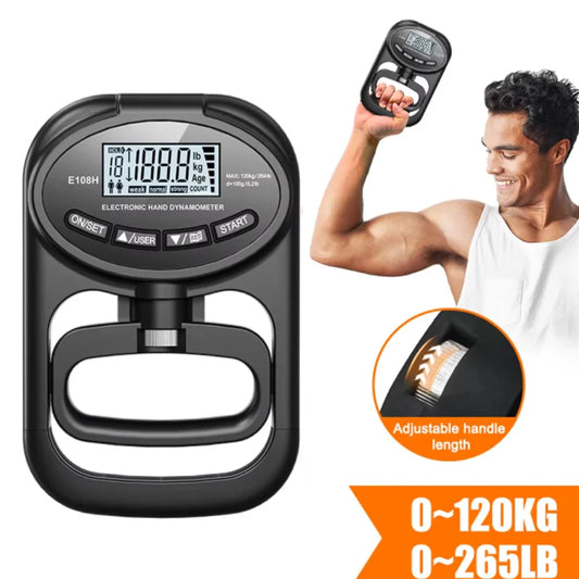 Greifkraftmesser 265 lbs/120 kg Digitaler Handdynamometer Greifkraftmessgerät USB LCD-Bildschirm Handgreifdynamometer