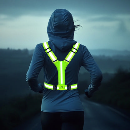 LED Laufweste USB wiederaufladbar reflektierende leuchtende Reflektorgurte hohe Sichtbarkeit Nachtlauf Radfahren Kleidung elastisches Band