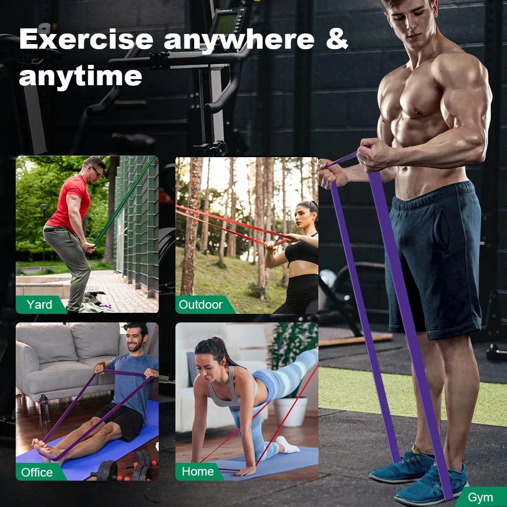 5~120lbs Fitness Widerstandsband Boxen Agilitätstraining Workout Fitnessstudio-Ausrüstung Yoga Pilates-Zubehör Gummiband Heim-Fitnessstudio