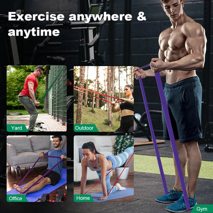 5~120lbs Fitness Widerstandsband Boxen Agilitätstraining Workout Fitnessstudio-Ausrüstung Yoga Pilates-Zubehör Gummiband Heim-Fitnessstudio