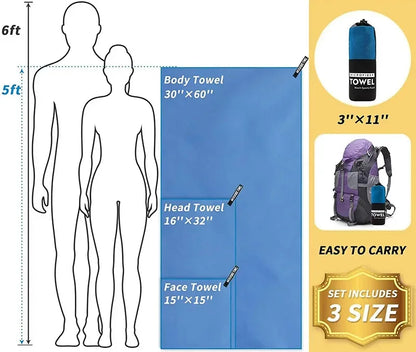 Schnelltrockendes Sporthandtuch Ultraweich Schwimmen Fitness Camping Laufen Superabsorbierende Waschlappen Handtücher Reiseaccessoires