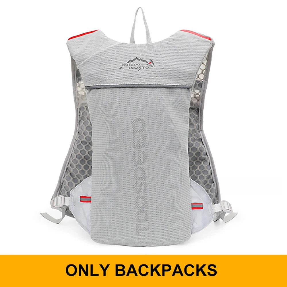 Outdoor Trail Running 5L ultraleichter Rucksack Hydrationslaufweste für Männer atmungsaktive Marathon-Fahrradtasche Wasserflasche 500ML
