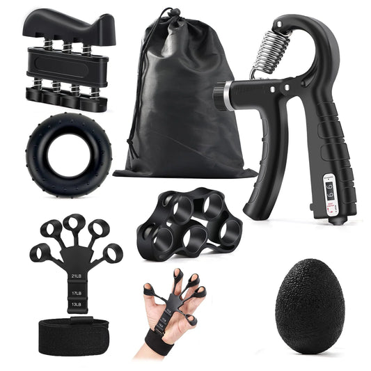 5-60 kg verstellbarer Griffkrafttrainer mit Fingertrainer, Handgriffstärker für Muskelaufbau und Verletzungsrehabilitation