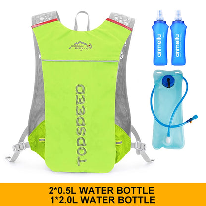 Outdoor Trail Running 5L ultraleichter Rucksack Hydrationslaufweste für Männer atmungsaktive Marathon-Fahrradtasche Wasserflasche 500ML